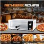 DULNICE Four à pizza électrique 1500W avec minuterie de 30 minutes, Four à Pizza Professionnelle en Acier Inoxydable