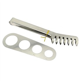 RLECS Ensemble de couverts à spaghetti 2 en 1 en acier inoxydable - Pince à spaghetti et outil de mesure des spaghettis - Outils