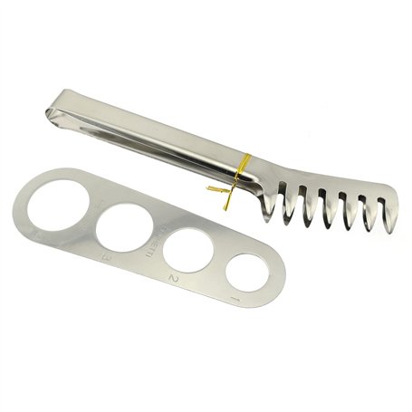 RLECS Ensemble de couverts à spaghetti 2 en 1 en acier inoxydable - Pince à spaghetti et outil de mesure des spaghettis - Outils