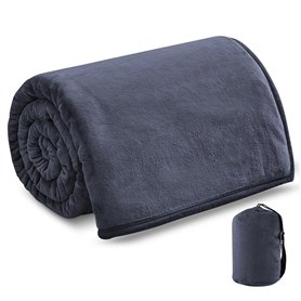 BORDEAG Couverture de voyage 2 en 1 - Coussin de voyage transformable - Douce et chaude - Pour avion
