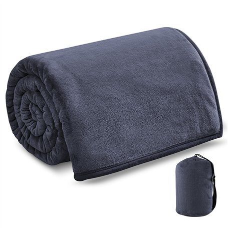 BORDEAG Couverture de voyage 2 en 1 - Coussin de voyage transformable - Douce et chaude - Pour avion