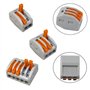 FULARR 50Pcs Premium PCT-212/213 / 215 Lever-Nut Assortiment Pack, Conducteur Compact Fils Connecteurs, Printemps Bornier Pousse