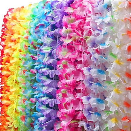 40 PCS Colliers de Fleurs Hawaïennes