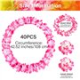 40 PCS Colliers de Fleurs Hawaïennes, Coloré Leis Hawaïens Décorations De Fête Collier Bracelet Coiffe pour Mariage de Plage Haw