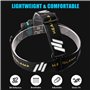 XLENTGEN Lampe Frontale Rechargeable 1000 Lumens 7 Modes Lampes Frontales avec Lumière Rouge, IPX5 Étanche, Lampe Torche Frontal
