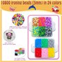 Dazhtu Kit De Perles à Repasser, 10800 Perles De 5mm Avec Boîte De Rangement, plaques De Per les à Repasser, guide d'utilisation