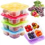 Lot de 5 boîtes à goûter réutilisables avec 4 compartiments