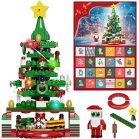 ZIQILIGHTING Kit de construction de calendrier de l'Avent en forme d'arbre de Noël