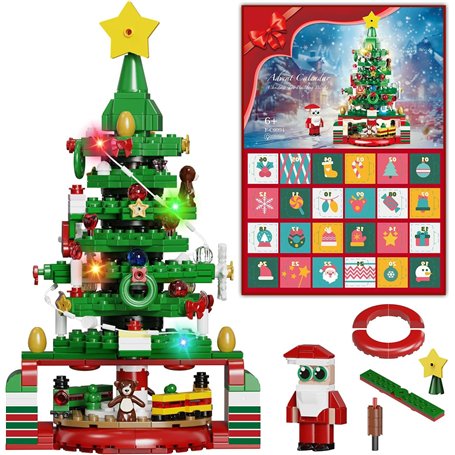 ZIQILIGHTING Kit de construction de calendrier de l'Avent en forme d'arbre de Noël