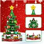 ZIQILIGHTING Kit de construction de calendrier de l'Avent en forme d'arbre de Noël, ensemble de jeu avec compte à rebours de 24 