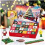 ZIQILIGHTING Kit de construction de calendrier de l'Avent en forme d'arbre de Noël, ensemble de jeu avec compte à rebours de 24 