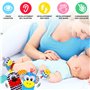 hugttt 4 Pcs Bébé Poignet et Chaussettes Hochet Jouets, Pied Finder et Poignet de Bell Strap Hochet Chaussettes Animaux Jouet Ev
