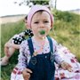 Hugttt Attache Tetine Tissu, 2 Pièces Attache Sucette Fille Garçon Accroche Tetine Bois, Pacifier Chain Chaîne de Tétine pour Bé