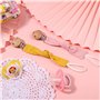 Hugttt Attache Tetine Tissu, 2 Pièces Attache Sucette Fille Garçon Accroche Tetine Bois, Pacifier Chain Chaîne de Tétine pour Bé