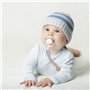 Hugttt Attache Tetine Tissu, 2 Pièces Attache Sucette Fille Garçon Accroche Tetine Bois, Pacifier Chain Chaîne de Tétine pour Bé