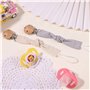 Hugttt Attache Tetine Tissu, 2 Pièces Attache Sucette Fille Garçon Accroche Tetine Bois, Pacifier Chain Chaîne de Tétine pour Bé