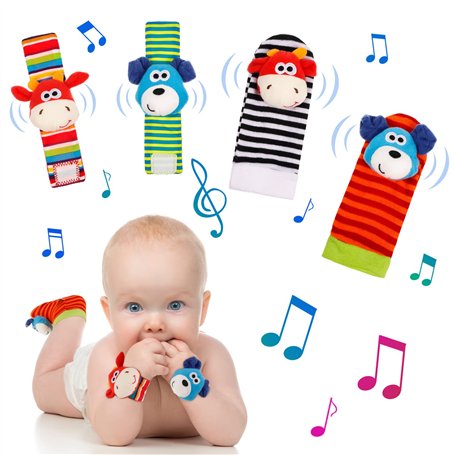 Yorgewd Bébé Poignet et Chaussettes Hochet