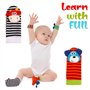 Yorgewd Bébé Poignet et Chaussettes Hochet, 4 Pcs Poignet de Bell Strap Hochets et Chaussettes Pied Bébé Chaussettes De Pied ave