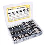 FIXITOK 52 Pièces Caoutchouc Collier Serrage P Clips Tuyau Pinces Acier Inoxydable Pinces Caoutchouc Coussin Colliers 6 Tailles