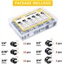 FIXITOK 52 Pièces Caoutchouc Collier Serrage P Clips Tuyau Pinces Acier Inoxydable Pinces Caoutchouc Coussin Colliers 6 Tailles 