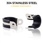 FIXITOK 52 Pièces Caoutchouc Collier Serrage P Clips Tuyau Pinces Acier Inoxydable Pinces Caoutchouc Coussin Colliers 6 Tailles 