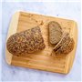 BlauKe® Planche à Découper en Bois en Bambou avec Rigole (Grande 37x29cm) – Planche en Bois Épaisse pour Viande Pain Fromage Lég