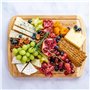 BlauKe® Planche à Découper en Bois en Bambou avec Rigole (Grande 37x29cm) – Planche en Bois Épaisse pour Viande Pain Fromage Lég