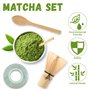 4 Pièces Matcha Kit Fouet Matcha Bambou Matcha Japonais Kit 2 Cuillere Matcha Portefouet en Céramique Kit Matcha Complet Pour La