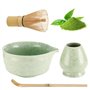 Luziyun Matcha Kit 4 PièCes Coffret Matcha Matcha Set Kit Matcha Complet CéRamique Bol Matcha Bambou Fouet Matcha Matcha Kit Com