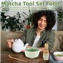 Luziyun Matcha Kit 4 PièCes Coffret Matcha Matcha Set Kit Matcha Complet CéRamique Bol Matcha Bambou Fouet Matcha Matcha Kit Com