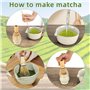 Luziyun Matcha Kit 4 PièCes Coffret Matcha Matcha Set Kit Matcha Complet CéRamique Bol Matcha Bambou Fouet Matcha Matcha Kit Com