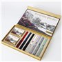 GC QUILL Lot de 7 stylos plume de calligraphie avec différentes pointes et 40 cartouches d'encre pour débutants MU-09