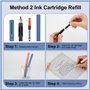 GC QUILL 8 stylos plume calligraphie avec différentes plumes, 66 cartouches d'encre (14 couleurs) - Ecriture, dessin, exercices 