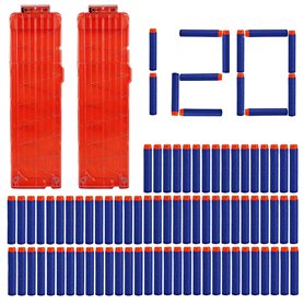 Lot de 2 Accessoires de Pistolet Soft Bullet - Compatibles avec 18 Clips - Recharge Rapide - avec 120 pièces de 7
