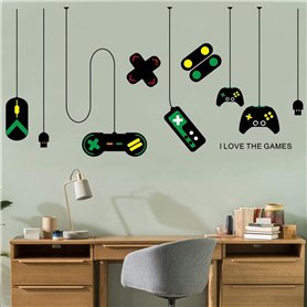SamHeng Contrôleur de Jeu Stickers Muraux pour Chambre de Garçons