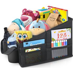 WOCVRYY Organisateur de Voiture Détachable et Piable Boîte de Rangement avec Séparation et Compartiments Ajustables Poches en fi
