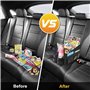 WOCVRYY Organisateur de Voiture Détachable et Piable Boîte de Rangement avec Séparation et Compartiments Ajustables Poches en fi