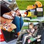 WOCVRYY Organisateur de Voiture Détachable et Piable Boîte de Rangement avec Séparation et Compartiments Ajustables Poches en fi