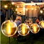 Seklin Guirlande Lumineuse Exterieure Led 20m - Guirlandes Guinguette Exterieur 30+2 G40 Étanche Ampoule Blanc Chaud Chaîne Lumi