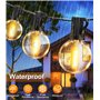 Seklin Guirlande Lumineuse Exterieure Led 20m - Guirlandes Guinguette Exterieur 30+2 G40 Étanche Ampoule Blanc Chaud Chaîne Lumi