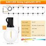 Seklin Guirlande Lumineuse Exterieure Led 20m - Guirlandes Guinguette Exterieur 30+2 G40 Étanche Ampoule Blanc Chaud Chaîne Lumi