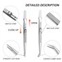 Lot de 3 Pinces à Épiler Avec Pointe en Pierre Précieuse - Outils de Perçage en Acier Inoxydable Pour Bijoux, Billes et Perles -