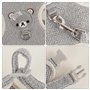 Harnais avec laisse pour lapin et petits animaux - Accessoire réglable et respirant (gris)