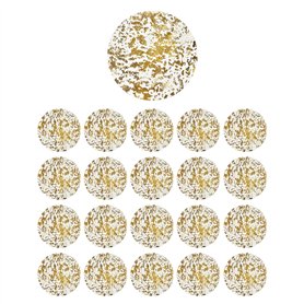 ZBHDEYG Lot de 20 Sets de Table Dorés Ronds en Feuille d'Or - Brillants et en Maille - Accessoires de Fête de Mariage et d'Anniv