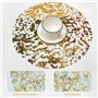 ZBHDEYG Lot de 20 Sets de Table Dorés Ronds en Feuille d'Or - Brillants et en Maille - Accessoires de Fête de Mariage et d'Anniv