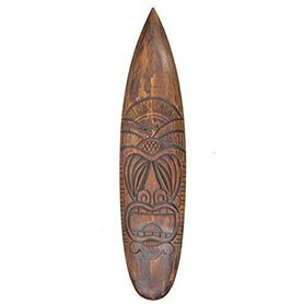 Interlifestyle Tiki Planche de Surf 100cm Im Maui Hawaii Style Plaque de Surf Panneau en Bois Île de Pâques