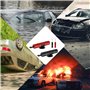 Zikenis 2 Pièces Marteau de Sécurité pour Voiture,Brise Vitre Coupe Ceinture,2 en 1 Coupe Ceinture Brise Vitr avec Socle,pour Vo