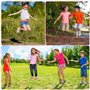Corde a Sauter Enfant, Corde à Sauter Enfant 3 4 5 6 7 8 ans, Corde à sauter arc-en-ciel pour enfants, 250cm Bois Réglable Poign