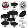 Pavlleen Lot de 5 Saladiers avec Couvercles Hermétiques, Bols à Salade Inox, Ensemble de 5 Bols Mélangeur Saladier en Acier Inox