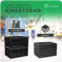 Novaliv Panier à provisions pliable | 30 L noir pliable stable | Panier de transport pliable boîte de rangement pour cuisine